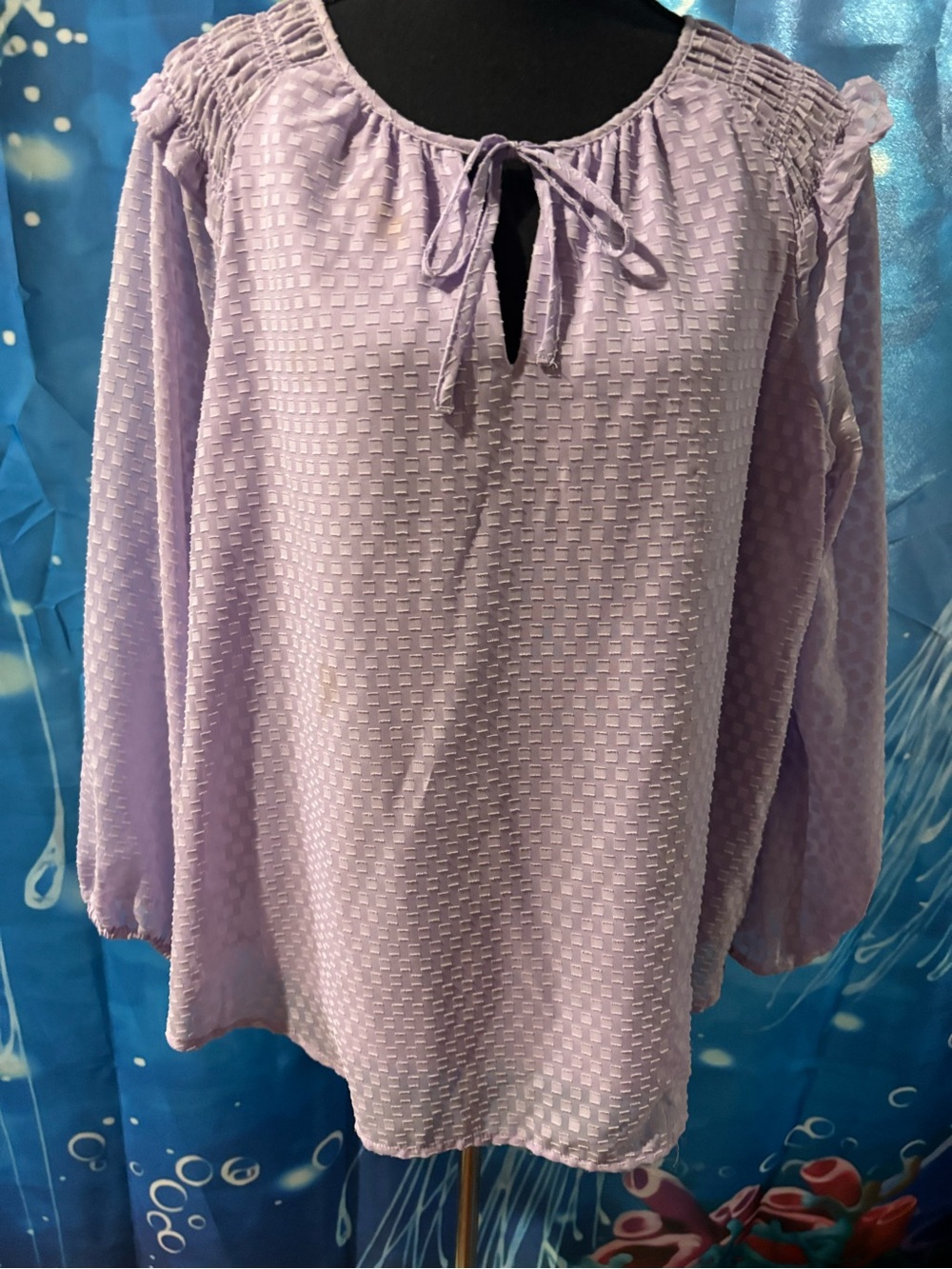 Lavender Long Sleeve Peasant Top - Unbranded - Picture 2 of 14